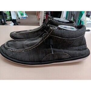 Sanuk Walla Chukka Shoes Charcoal Gray Sz. 13 Lace Up Ankle New Laces Surfer EUC